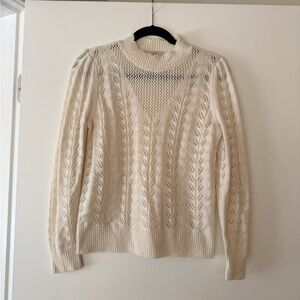 LOFT Cream Cowl Neck Sweater